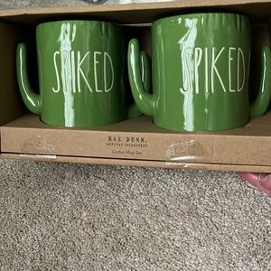 Rae Dunn NIB “Spiked” cactus mugs